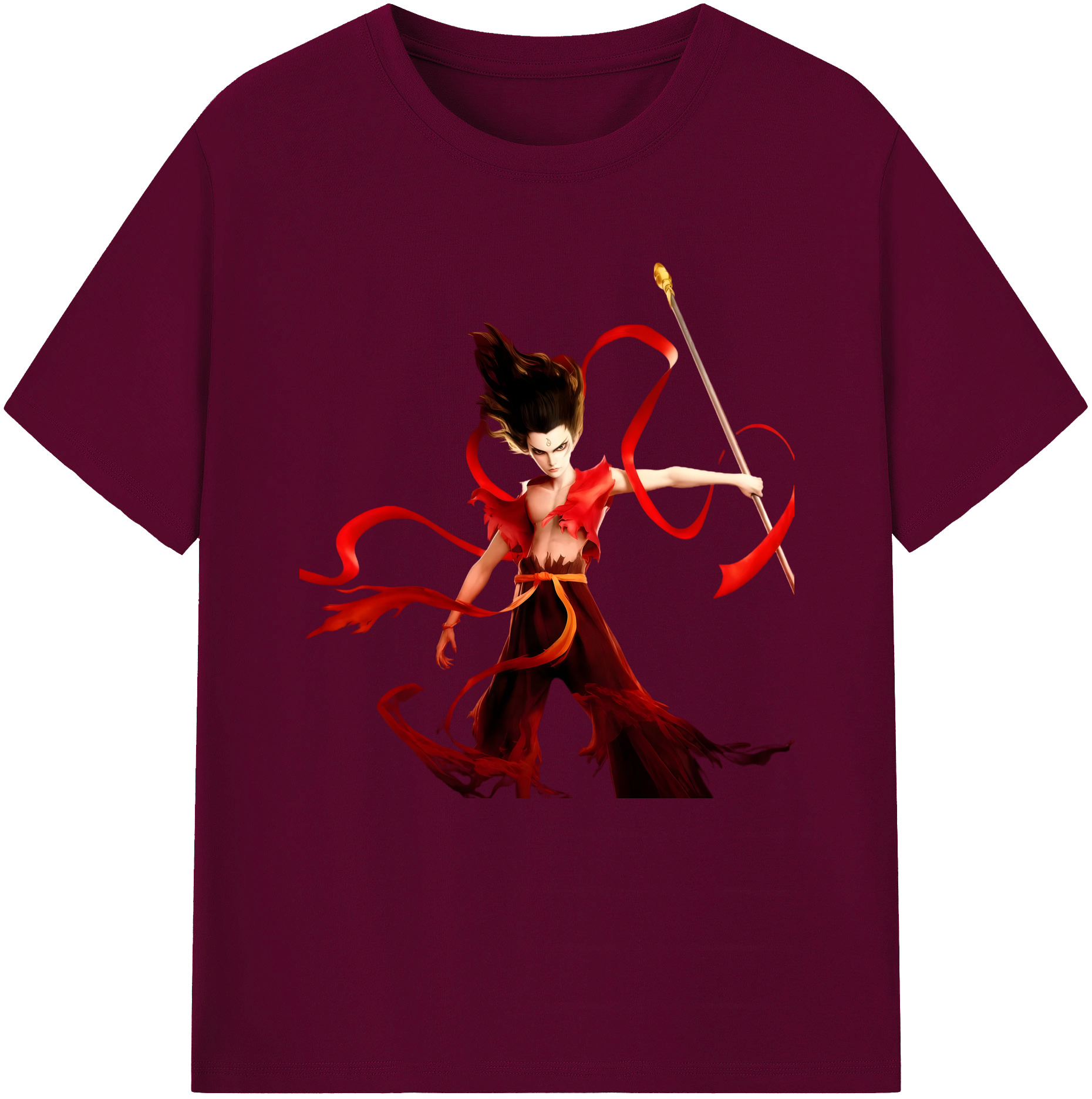 （画像用） Ne Zha 2 ナタ 魔童の大暴れ レディースカジュアルプリントTシャツ（綿100％）